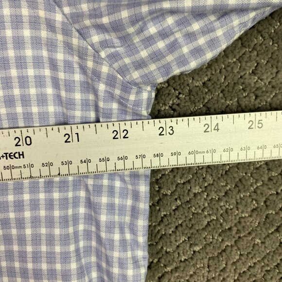 Eton Contemporary Shirt Men's 42 16.5 Button Up Front Lilac Blue Gingham Check - Picture 7 of 11
